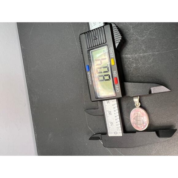 NEW Rose Quartz oval gemstone sterling silver pendant 5.62 grams - Picture 8 of 11